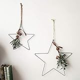 Lights4fun 2er Set Metall Sterne zum Aufhängen Weihnachtsdeko 28 und 15
