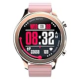PKLG Mode Smart Watch Bluetooth Anruf Fitness Tracker Smart Watch Herren Damen Pulsmesser für Android Ios(A)