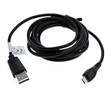 GIGAFOX® USB Sync-Kabel, Ladekabel, Datenkabel (Micro-USB) 1,8m schwarz für Tomtom VIA 135/GPS KFZ Navigation GPS