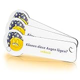 Code24 Einkaufswagenlöser Smilkey 'Können diese Augen lügen?', Schlüsselanhänger mit Einkaufschip & Schlüsselfinder, inkl. Registriercode für Schlüsselfundservice, Einkaufswagenchip, 3er S