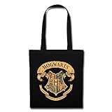 Spreadshirt Harry Potter Hogwarts Wappen Stoffbeutel, Schw