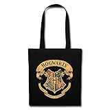 Spreadshirt Harry Potter Hogwarts Wappen Stoffbeutel, Schw