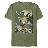 Nintendo Herren Anime Slice T-Shirt, Military Green, 3X-Groß