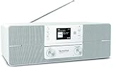 TechniSat DIGITRADIO 371 CD IR - Stereo Internetradio (DAB+, UKW, CD-Player, WLAN, Bluetooth, Farbdisplay, USB, AUX, Kopfhöreranschluss, Wecker, 10 Watt, Fernbedienung) weiß