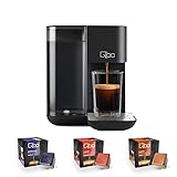 Tchibo Qbo Touch Kaffee Kapselmaschine für Espresso, Caffè und Caffè Grande inkl. 24 Qbo-Kapseln – Amazon Alexa kompatibel, kompaktes Design, 1,3l Wassertank, Onyx Black (Schwarz)