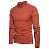 Freizeithemden Herren Herbst Winter Einfachheit Mode Stehkragen Einfarbig Herren Shirt Modern Basic Slim Fit Herren Langarm Täglich Casual Angeln Herren Henley S