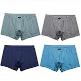Lynn&Light Unterwäsche Höschen Schlüpfer Neue 4Pcs/Lot Boxershorts Plus Size Herren Unterhose   Boxer Baumwolle Herren Atmungsaktive Unterwäsche Weiche Xlabout57.5Kg 4