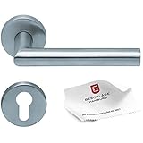 Türgriffe von Beschläge Hamburg: Türbeschlag Amsterdam scoop SBL 1106 — Türklinken mit PZ Rosetten für Profilzylinder — Drückergarnitur/Türdrücker für Innentüren, rund, E