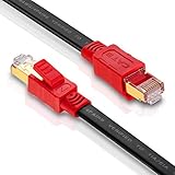 Flaches Cat8 Ethernet-Kabel 30,5 m, MofaHz 26AWG Cat 8 LAN Netzwerkkabel 40Gbps 2000Mhz High Speed Gigabit Professional Premium SFTP Internet Kabel kompatibel mit Cat7/Cat5/Cat5e/Cat6/Cat6