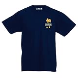 Maßgeschneiderte Kinder anpassbar Retro Frankreich Fußball T-Shirt 7 Jahre Blau - navy