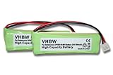 vhbw 2X NI-MH Akku 500mAh (2.4V) kompatibel mit Festnetz Telefon Medion MD83242, MD83282 ersetzt VT50AAAALH2BMJZ, GP1010, GPHC05RN01