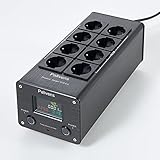 Palivens Netzfilter Steckdosenleiste HiFi, 8 Fach Entstörfilter Steckdose mit LCD-Anzeige, Überspannungsschutz, Lastschutz bis 15 A, Mehrfachsteckdose für Lautsprecher, CD DVD Player, Schw