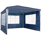 TecTake 800105 - Garten Pavillon 3x3 m inkl. 3 Seitenwänden, Minutenschnelle Montage, Platzsparende Lagerung - Diverse Farben (Blau | Nr. 400933)