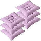 Stuhlkissen für drinnen und draußen, verdickte Stuhlkissen mit Riemen, Korb-Sitzkissen, Terrassenkissen für Essstühle, Outdoor-Sitzkissen mit einfarbigen Schnürsenkeln, 40 x 40 cm, H