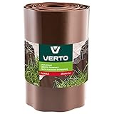 Flexible Rasenkante VERTO | Braun | 9 m Länge & 20 cm Höhe | Einfach zu montieren | Zuverlässige Wurzelsperre | Beeteinfassung | Trennt Blumenbeete | Rasenbegrenzung | Raseneinfassung | Mähk