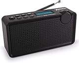 [ Test 2x GUT *] Anadol ADX-P1 DAB DAB+ Radio für UKW FM fähig, Radio tragbar - Kofferradio Stereo mit Akku - Digital Radio mit LCD-Display und 20 Senderspeicherplätze, Kopfhöreranschluss - schw