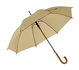 Preiswert&Gut Holzstockschirm Beige Regenschirm Durchmesser 103cm Stockschirm geeignet als Damenschirm oder H
