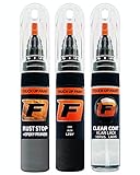 FIRANTO Lackstift Autolack Reparaturset für Audi LZ9Y Phantomschwarz - 3-in-1 Autolack Kratzer Reparaturstift 15ml Grundierung, Klarlack