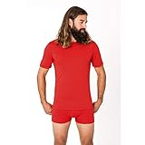 super.natural Dünnes Herren Kurzarm T-Shirt, Mit Merinowolle, M BASE TEE 140, Größe: XL, Farbe: R