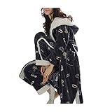 ZZL Damen Bademäntel Soft Frauen Nachtwäsche Set Bademantel und Hose mit Taschen Bademantel Soft Coral Fleece für Strand Hotel Schlafzimmer Haus Mantel Frauen (Farbe: Blau, Größe: XL)