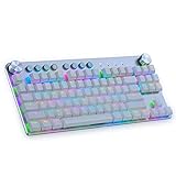 Tastatur Maus Set, Drahtlose Gaming-tastatur, Dynamische Hintergrundbeleuchtete Rgb-led / Mechanische Grüne Achse / 18 Hintergrundbeleuchtungsmodi, Bluetooth-kabel-dual-modus-tastatur(Color:Schwarz)