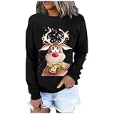 EinVBD Weihnachten Damen Bluse Langarm lila Sweatshirt Damen Tshirt Damen blau Kurze Hose Damen elegant Strickpullover Tunika Bluse Damen Bluse Kurzarm Damen Tops Damen Sommer Spitze Weisse B