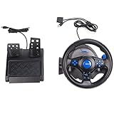 Rennspiel-Lenkrad mit Pedalen, Kompatibel mit PS3/PS2/PC, 3-in-1-Rennlenkrad, USB-Vibrationslenkrad, 180-Grad-Drehung des Rennspiel-Lenk