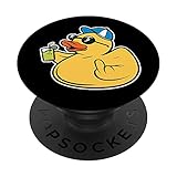 Lustige Badeente freche Ente mit Mittelfinger Rubber Duck PopSockets mit austauschbarem PopGrip