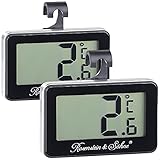 Rosenstein & Söhne Kühlraum-Thermometer: Digitales Gefrier- & Kühlschrankthermometer, 2er-Set (Kühlschrank-Thermometer Digital)