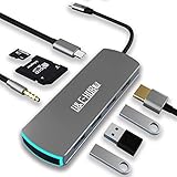 USB-C-Hub-Dongle, 8-in-1 USB C auf HDMI-Multiport-Adapter kompatibel für MacBook Pro & Air Zubehör USB C Laptops Nintendo und andere Typ-C-Geräte (TF/SD-Kartenleser 100W PD/4K HDMI USB3.0)