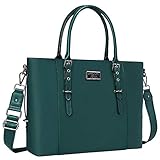 MOSISO Laptop Einkaufstasche (bis zu 17,3 Zoll), Wasserfeste PU Leder Tote Aktentasche Handtasche Kompatibel mit MacBook & Notebook Große Kapazität mit Gepolstertes Fach,Deep T