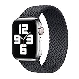 XIYY Armband für Apple Watch 40 mm 44 mm 38 mm 42 mm, elastisches Uhrenarmband Serie 7, 6, SE, 5, 4, 3, 2, geflochtenes Solo Loop Band; Farbe: Anthrazit, Größe: M (42 mm oder 44 mm)