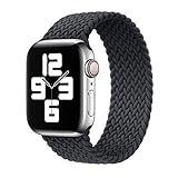 XIYY Armband für Apple Watch 40 mm 44 mm 38 mm 42 mm, elastisches Uhrenarmband Serie 7, 6, SE, 5, 4, 3, 2, geflochtenes Solo Loop Band; Farbe: Anthrazit, Größe: M (42 mm oder 44 mm)