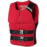 ZWLE Adult Life Jacket Anti-Kollisions-Auftriebshilfe Neopren Sicherheits-Schwimmwesten-Frontreißverschluss, mit Tasche Kanu Kajak Beiboot SUP Jacke, Auftriebshilfe Nylon Auftriebswestenhilfe, M R