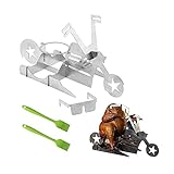 Zhiwei Hähnchenhalter Grill Amerikanisches Motorrad BBQ, Tragbarer Hühnerständer BBQ, Bierdosenhalter Grillrost mit Gläsern, Hähnchen Grill für Backofen Grillofen Camping Küchenbedarf Indoor O