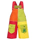 KUNST UND MAGIE Bunte Kinder Latzhose Hippie Overall, Kindergrößen:74-80