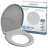 SCHÜTTE Sitz Duroplast Grey, Toilettensitz grau mit Absenkautomatik, WC Brille mit Schnellverschluss für die einfache Reinigung, max. Belastung der Klobrille 150 kg, 82302