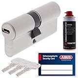 ToniTec Set aus ABUS Profilzylinder Schließzylinder EC660 Zylinderschloss mit 3 Schlüssel Größe 30 70 + ToniTec Pflegespray