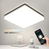 Smart LED Deckenleuchte Dimmbar, 18W 1800Lumen (100Lm/W), IP54 WiFi Deckenlampe Dimmbar Wohnzimmerlampe Kompatibel mit Alexa, Google Home, Steuerbar via APP und Sprachsteuerung 2700 - 6500