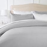 Amazon Basics Mikrofaser-Bettwäsche-Set, Hellgrau, 200 cm x 200 cm / 50 cm x 80 cm x 2