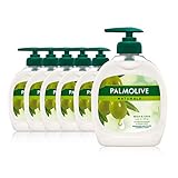 Palmolive Seife Naturals Milch und Olive 6 x 300 ml, für alle Hauttypen, Handseife, Flüssig
