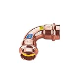 Kupfer Pressfitting 90° Winkel/Bogen V 15 | DVGW-Gas+Wasser | Innen/I