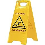 Warnschild - Achtung Rutschgefahr! Warnhinweis bei frisch gewischten Bö