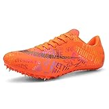 Maao Unisex Junior Sprint Leichtathletikschuhe 8 Nagel Wasserdicht Atmungsaktiv Leicht ​Professionelle Sneaker Spikes Für Jungen Mädchen Damen Herren,Orange,36 CN