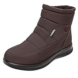 JDGY Winterstiefel Damen Snow Boots Plus Samt Schneestiefel Winter Warme Gefüttert Stiefeletten Mit Reißverschluss Winterschuhe Flache Thermostiefel Frauen Knöchel S