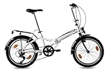 KCP 20' KLAPPRAD FALTRAD CITYBIKE FOLDO ALU 6 Gang Shimano Weiss - 50,8 cm (20 Zoll)