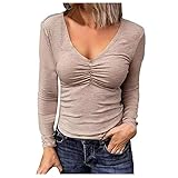 brautkleid mit ärmel floriday Damenbekleidung Shirt Damen Langarm Damen Strickpullover Oversize Pullover Damen Oberteile Damen jojolikes Damen Sweatshirt Bluse Tunika Damen Cord Hemd D