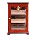 N  A Mit Zedernholz ausgekleideter Zigarren-Humidor-Luftbefeuchter, Zigarren-Aufbewahrungsbox mit Hygrometer und Feuchtigkeitsmesser-Feuchtigkeitsvorrichtung für 100 Zig