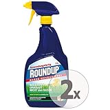 Roundup Rasen-Unkrautfrei AF Anwendungsfertig Unkrautvernichter Sparpaket, 2 x 1 Liter + Zeckenzange mit Lup