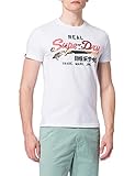 Superdry Mens M1011004A T-Shirt, Optic, XL